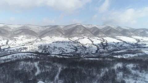 Snow covered mountains in winter Stock Footage 171393552