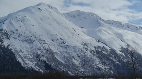 Snow Covered Mountainside Stock Footage 38055865