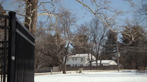 Snow covered park in the winter. Stock Footage 171689253