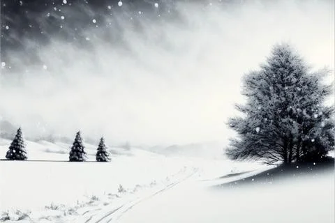 Snow-covered pine in the forest Stock Illustration