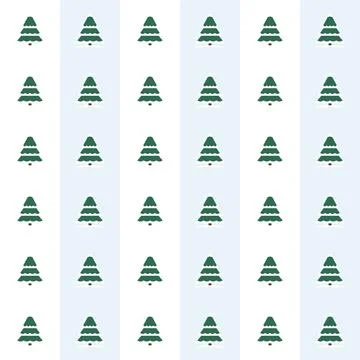 Snow covered pine tree seamless pattern with pale blue and white vertical Stock Illustration