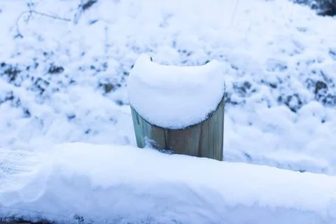 Snow-covered post Stock Photos