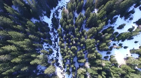 Snow Covered River. Winter landscape Stock Footage 60641213