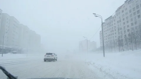 Snow-covered Road Stock Footage 98188039