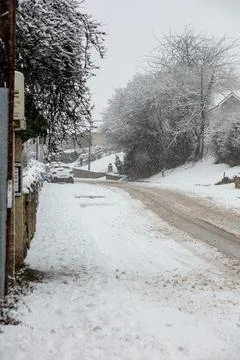 Snow covered road Stock Photos