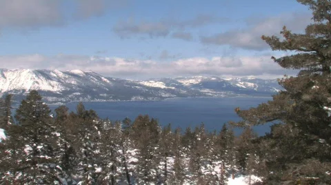 Snow Covered Rocky Mountains in Lake Tahoe Video stock 531353