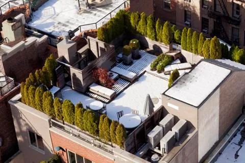 Snow covered rooftop Stock Photos