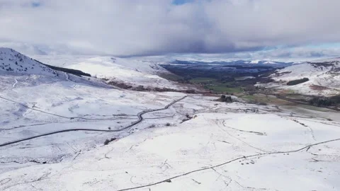 A snow-covered Scottish landscape.  Stock Footage 170655634