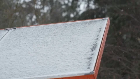 Snow Covered Solar Panel, Energy crisis at winter scene, Close up Видео 275027919