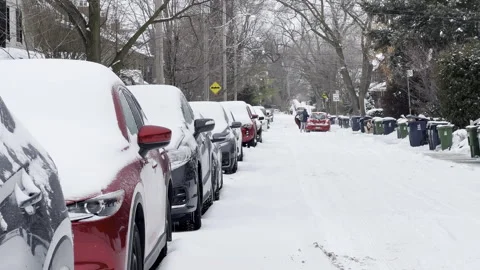 Snow Covered Street Stock Footage 290155475