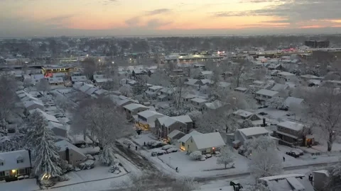 Snow Covered Suburbs Stock Footage 148115328