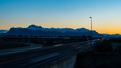 Snow Covered Superstition Mountains Video stock 113807775