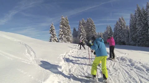 Snow covered track Stock Footage 34406333