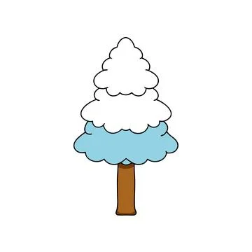 Snow Covered Tree Winter Landscape Vector Illustration for Seasonal Designs 스톡 일러스트