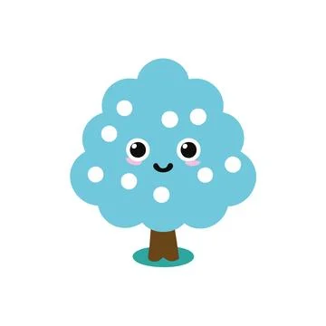 Snow Covered Tree Winter Landscape Vector Illustration for Seasonal Designs 스톡 일러스트
