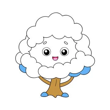 Snow Covered Tree Winter Landscape Vector Illustration for Seasonal Designs 스톡 일러스트