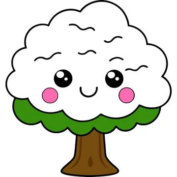 Snow Covered Tree Winter Landscape Vector Illustration for Seasonal Designs Illustrazione stock