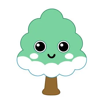 Snow Covered Tree Winter Landscape Vector Illustration for Seasonal Designs 스톡 일러스트