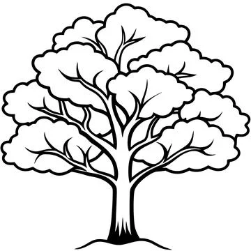 Snow Covered Tree Winter Landscape Vector Illustration for Seasonal Designs Illustrazione stock