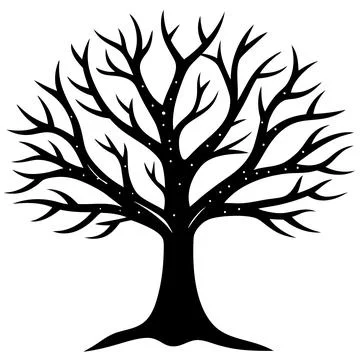 Snow Covered Tree Winter Landscape Vector Illustration for Seasonal Designs Illustrazione stock