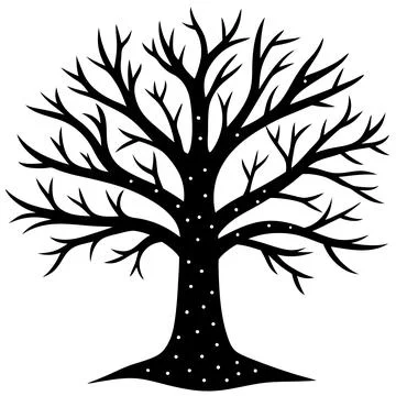 Snow Covered Tree Winter Landscape Vector Illustration for Seasonal Designs Illustrazione stock