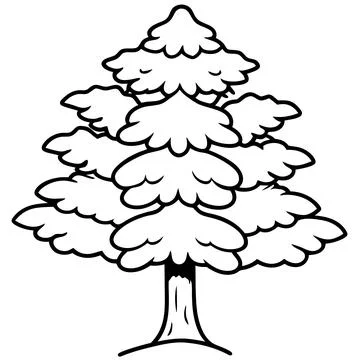 Snow Covered Tree Winter Landscape Vector Illustration for Seasonal Designs Stock Illustration