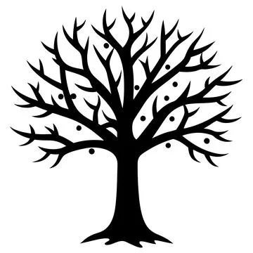 Snow Covered Tree Winter Landscape Vector Illustration for Seasonal Designs Stock-Illustration