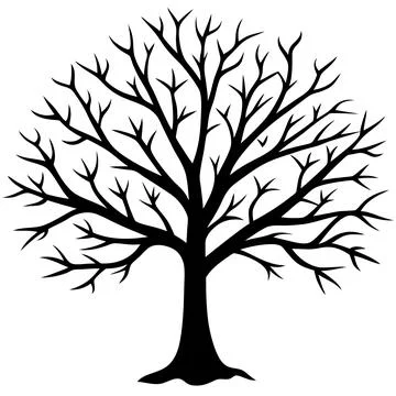 Snow Covered Tree Winter Landscape Vector Illustration for Seasonal Designs Illustrazione stock