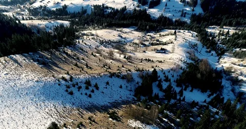 Snow covered trees, winter nature Stock Footage 128699211
