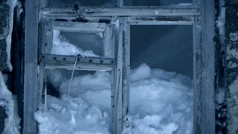 Snow-covered window of Stalingrad Video stock 108263146
