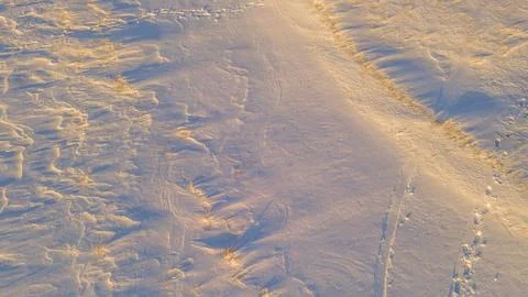 Snow-covered winter fields in the cold in the sun Stock Photos