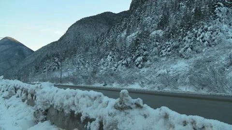 Snow Covered Winter Highway Video stock 1003720