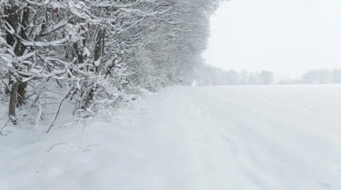 Snow covered winter landscape Stock Footage 30712265