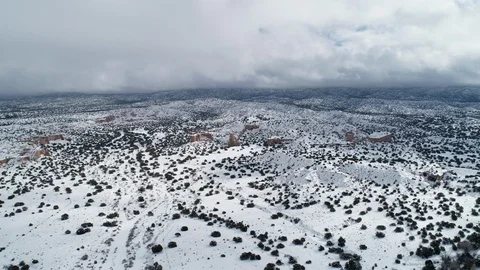 Snow Covering the Dramatic High Desert of New Mexico Vídeo Stock 123129301