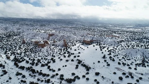 Snow Covering the Dramatic High Desert of New Mexico Stock Footage 123132208