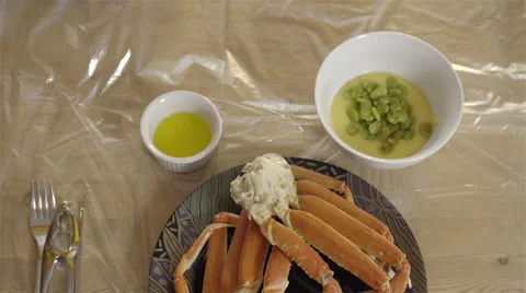 Snow Crab for dinner. 4K UHD. Stock Footage 49973146
