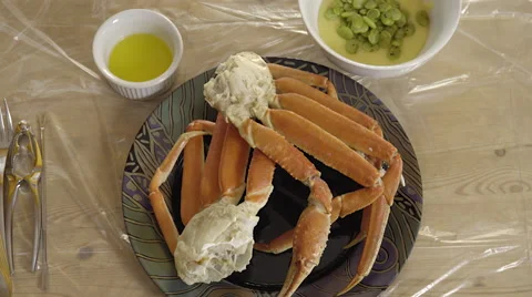 Snow Crab for dinner. 4K UHD. Stock Footage 49974620