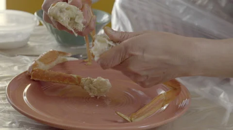 Snow Crab for dinner. 4K UHD. Stock Footage 49975937