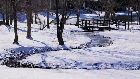 Snow Creek Bridge Stock Footage 91270571