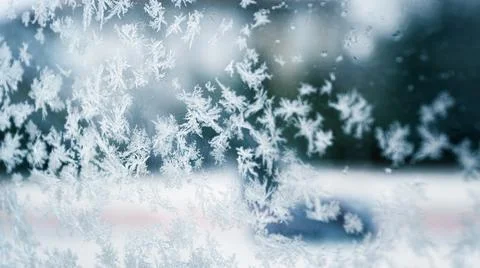 Snow crystal in winter Stock Photos
