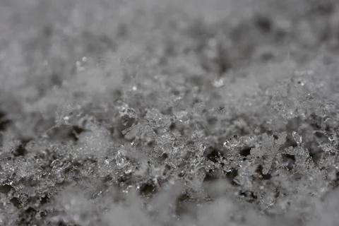 Snow crystals as a coating Stock Photos