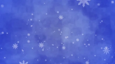 Snow crystals falling down with a atmospheric blue background 動画素材 101970090