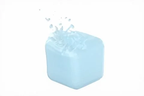 Snow cube, cold temperature background, 3d rendering. Illustrazione stock