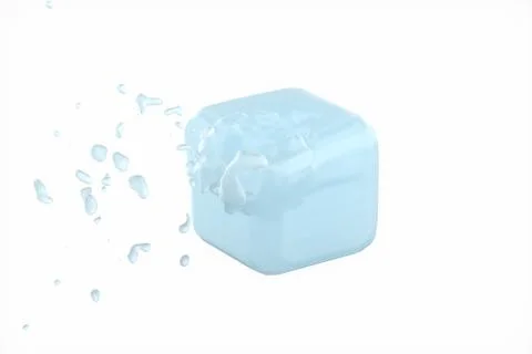 Snow cube, cold temperature background, 3d rendering. Stock Illustration