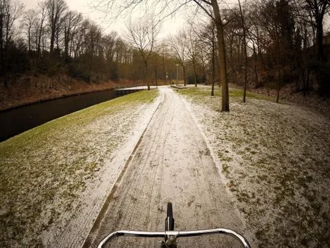 Snow Cycling Stock Photos