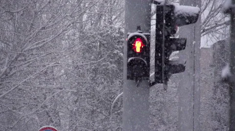 Snow Cyclone on the Streets Stock Footage 45277688
