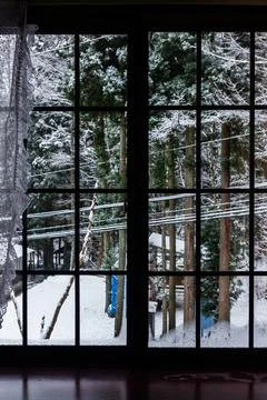 Snow day from Window Stock Photos