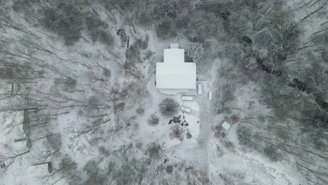 Snow Down on House Stock Footage 231247396