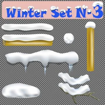 Snow Drift Vector. Icicles, Snowdrift. New Year Winter Ice Texture Element Stock Illustration