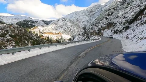 Snow Drive in the Mountains Video stock 150865342